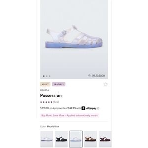 Melissa Possession Sandals - Pearly Blue - W's 8